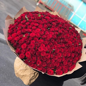 Букет красных роз "Пламенное чувство"